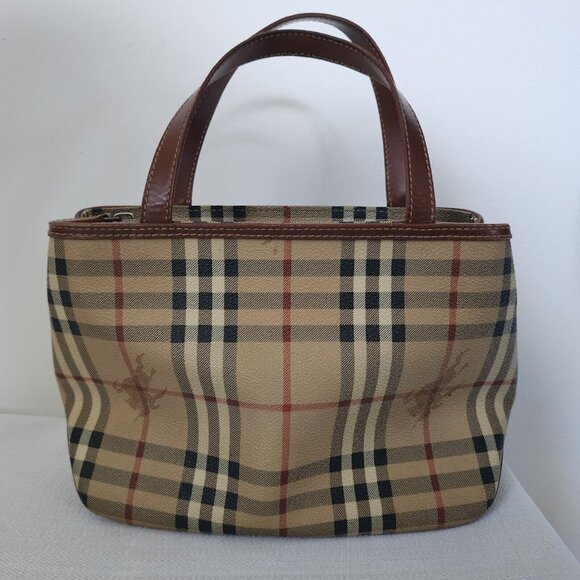 Classic Checkered Brown Handbag - Picture 1 of 12